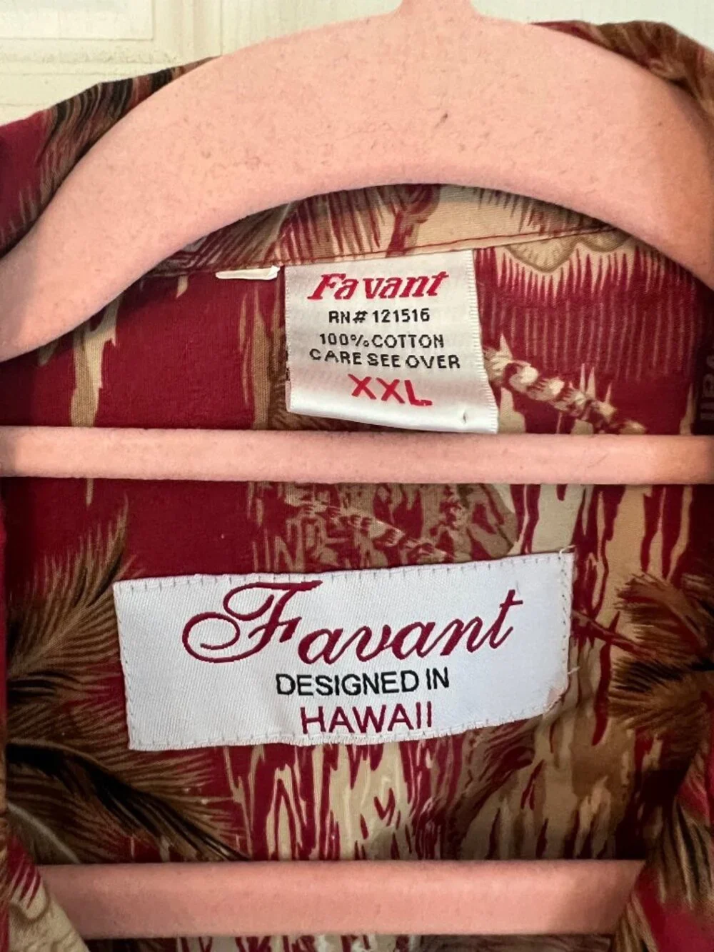 Favant  Hawaiian Short Sleeve Shirt Button Down Tropical Palm Trees Island XXL - Picture 4 of 7